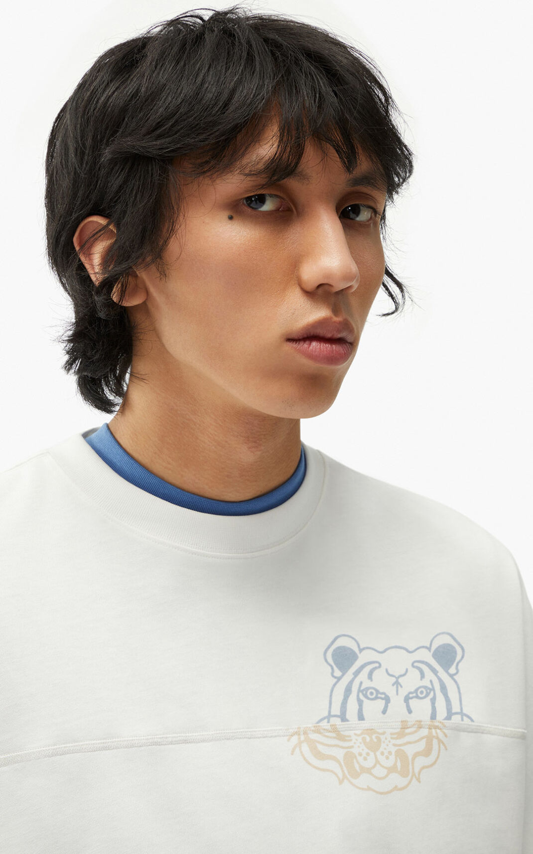 T Shirt Kenzo K Tiger oversized Homme Blanche | LHFX-85037